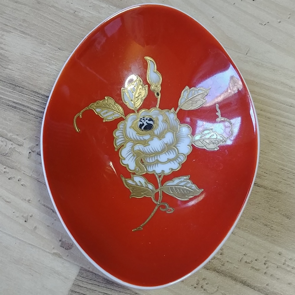 Wallendorf Goldrelief Handgemalt 1764 German Porcelaine Dish Jewelry Tray